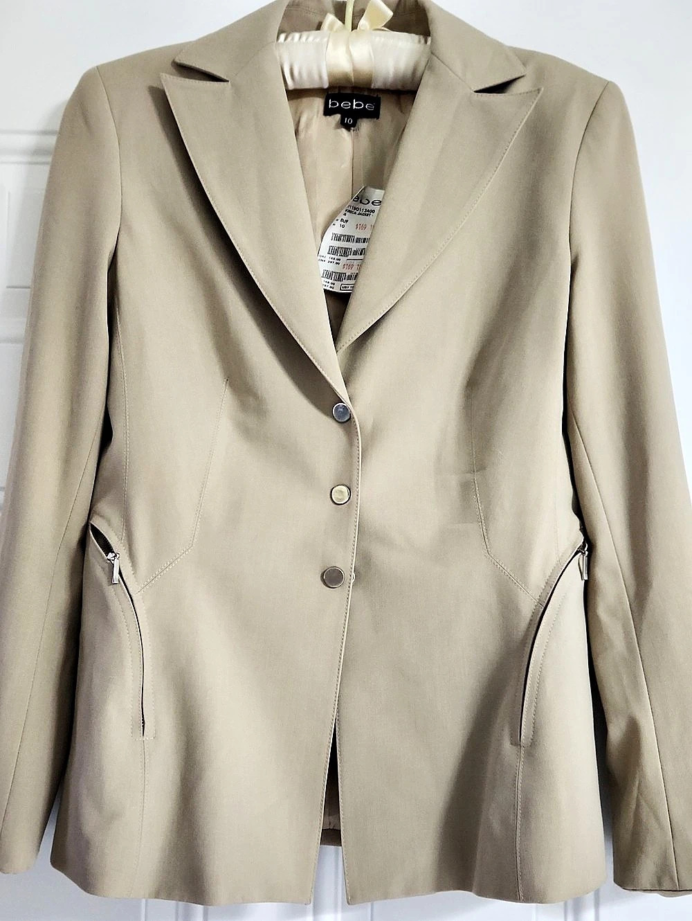 bebe Monica Jacket Blazer Beige Size 10
